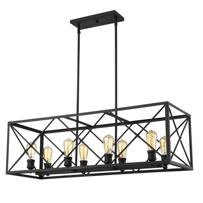 Acclaim Lighting IN21123BK Eight Light Island Pendant, Matte Black