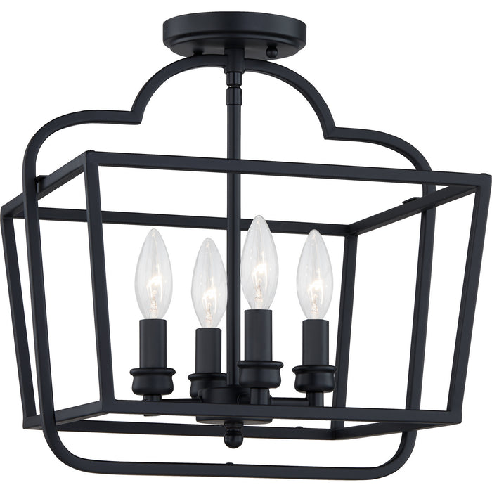 Quoizel BLA1714MBK Four Light Semi-Flush Mount, Matte Black