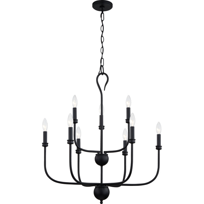 Quoizel BLA5027MBK Nine Light Chandelier, Matte Black