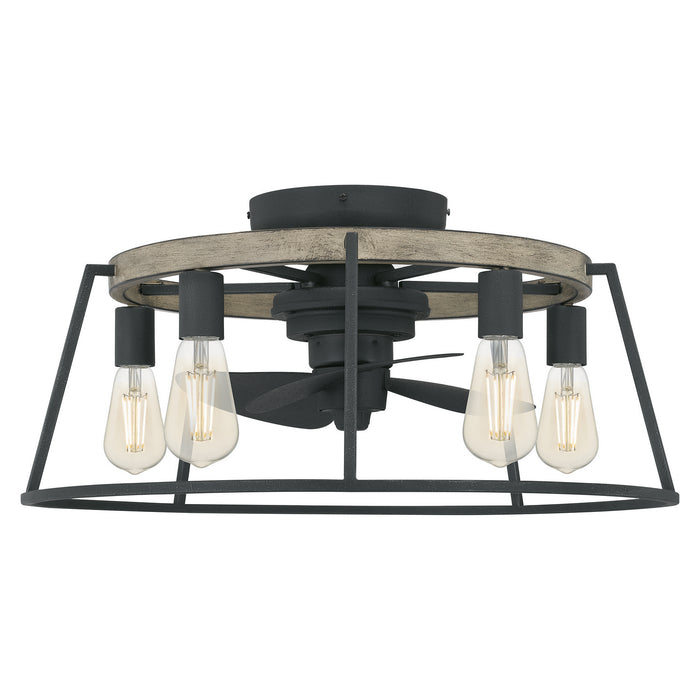 Quoizel BRT3124GK Five Light Fandelier, Grey Ash
