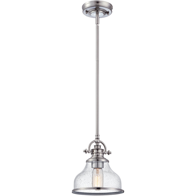 Quoizel GRTS1508BN One Light Mini Pendant, Brushed Nickel