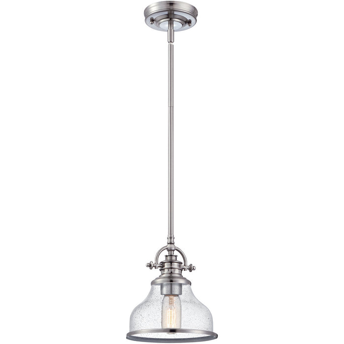 Quoizel GRTS1508BN One Light Mini Pendant, Brushed Nickel