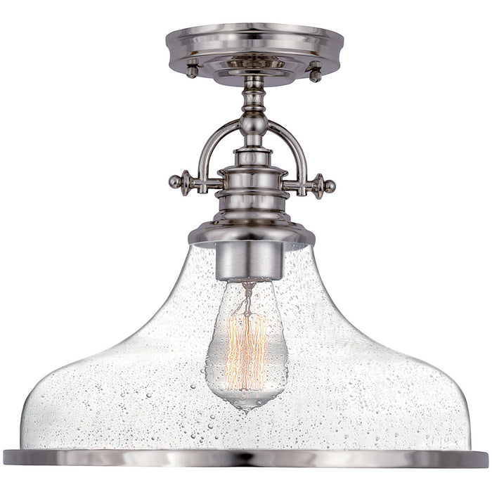 Quoizel GRTS1714BN One Light Semiflush Mount, Brushed Nickel