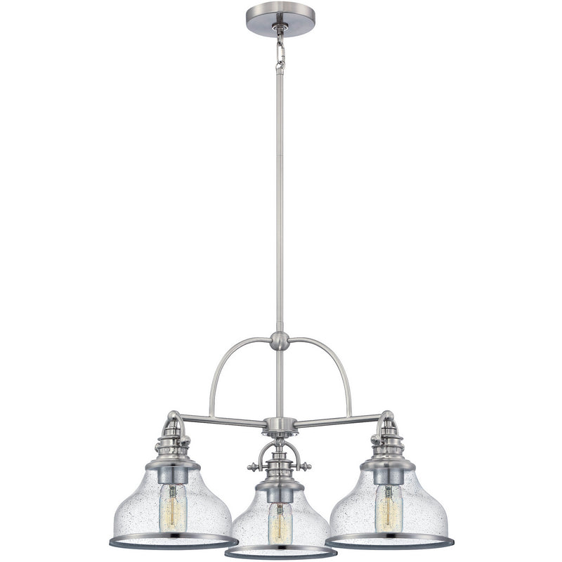 Quoizel GRTS5103BN Three Light Chandelier, Brushed Nickel