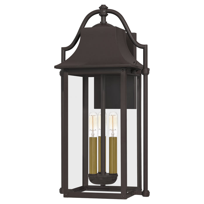 Quoizel MAN8411WT Three Light Outdoor Wall Mount, Western Bronze