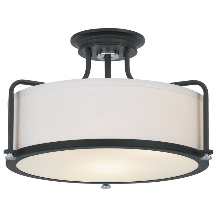 Quoizel QF1715EK Three Light Semi Flush Mount, Earth Black