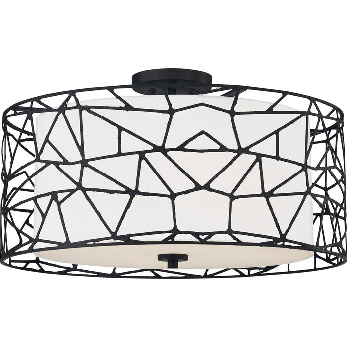 Quoizel QSF5274MBK Four Light Semi-Flush Mount, Matte Black
