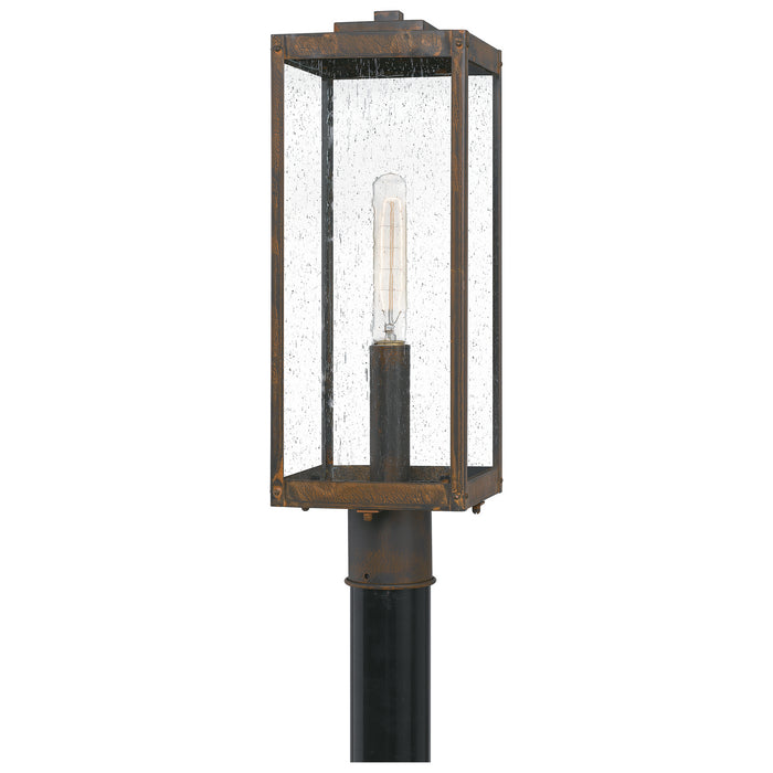 Quoizel WVR9007IZ One Light Outdoor Post Mount, Industrial Bronze
