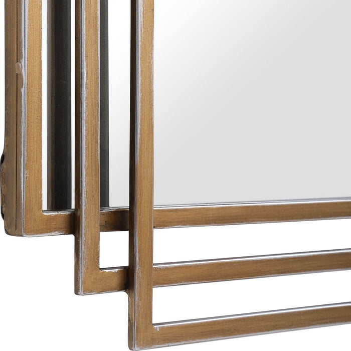 Uttermost 09688 Mirror, Brushed Gold With Silver Highlights