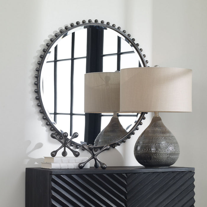Uttermost 09691 Mirror, Black With Silver Highlights