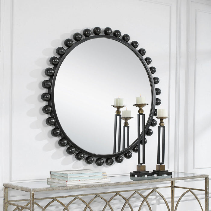 Uttermost 09694 Mirror, Black With Subtle Silver Undertones