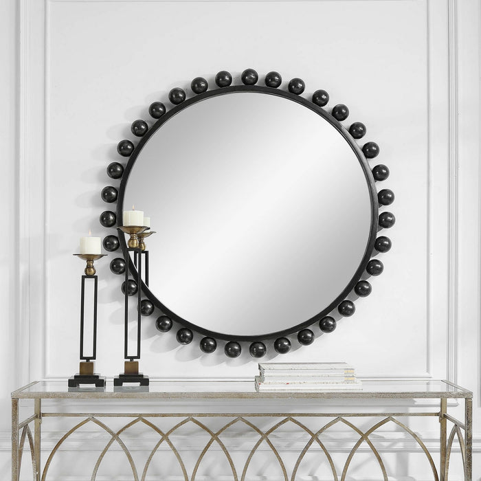 Uttermost 09694 Mirror, Black With Subtle Silver Undertones