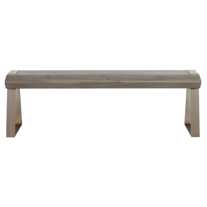 Uttermost 25118 Bench, Brushed Pewter