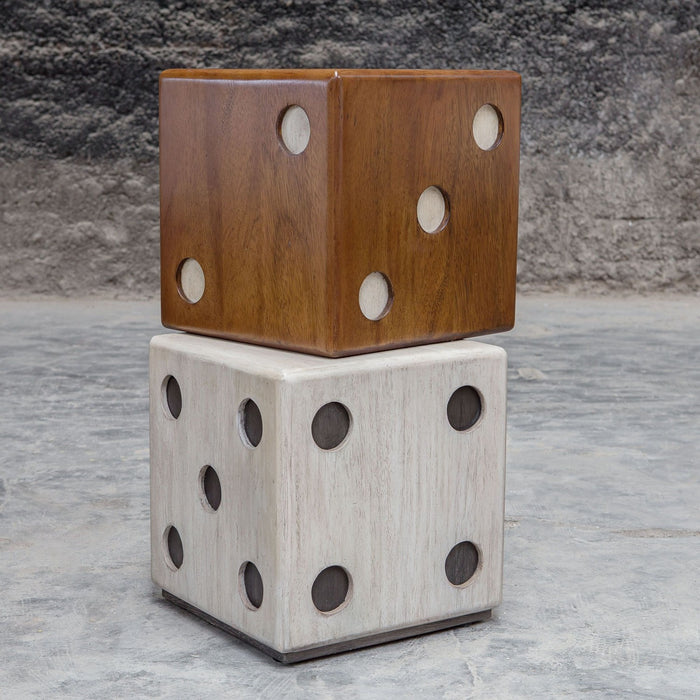 Uttermost 25485 Accent Table, Distressed Ebony And White
