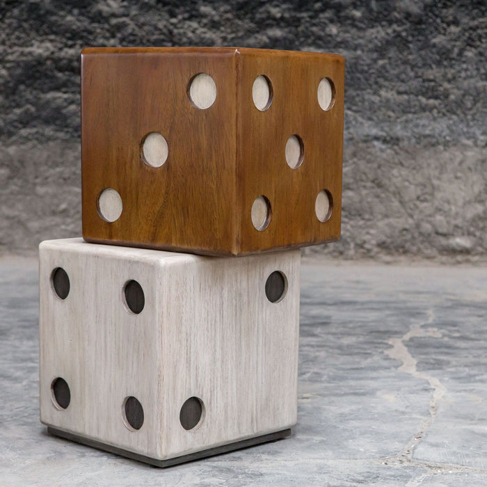 Uttermost 25485 Accent Table, Distressed Ebony And White