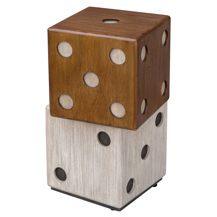 Uttermost 25485 Accent Table, Distressed Ebony And White
