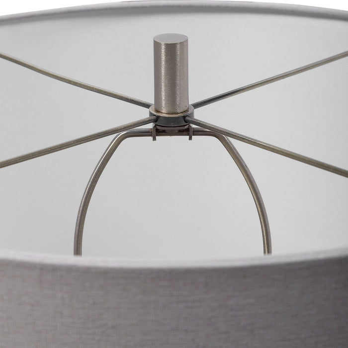 Uttermost 28390-1 One Light Table Lamp, Brushed Nickel