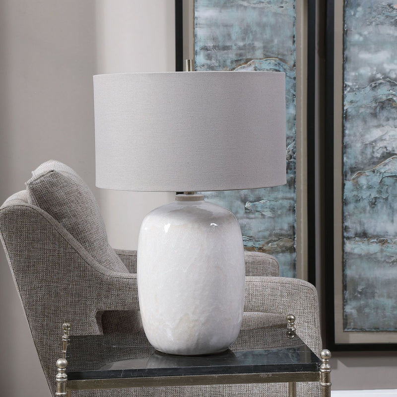 Uttermost 28390-1 One Light Table Lamp, Brushed Nickel