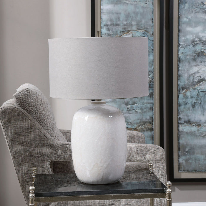 Uttermost 28390-1 One Light Table Lamp, Brushed Nickel