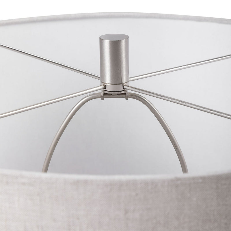 Uttermost 28469-1 One Light Table Lamp, Brushed Nickel