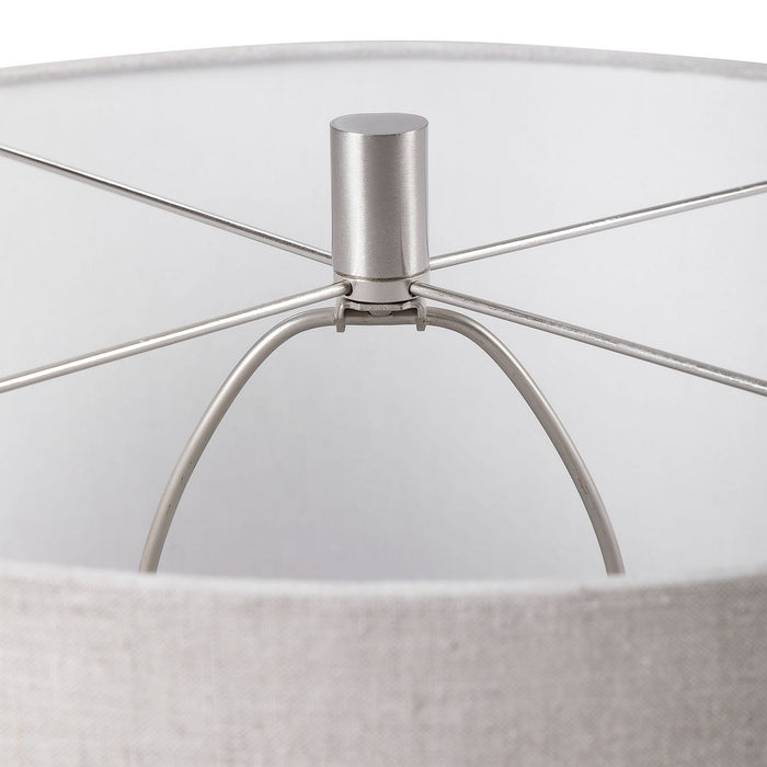 Uttermost 28469-1 One Light Table Lamp, Brushed Nickel