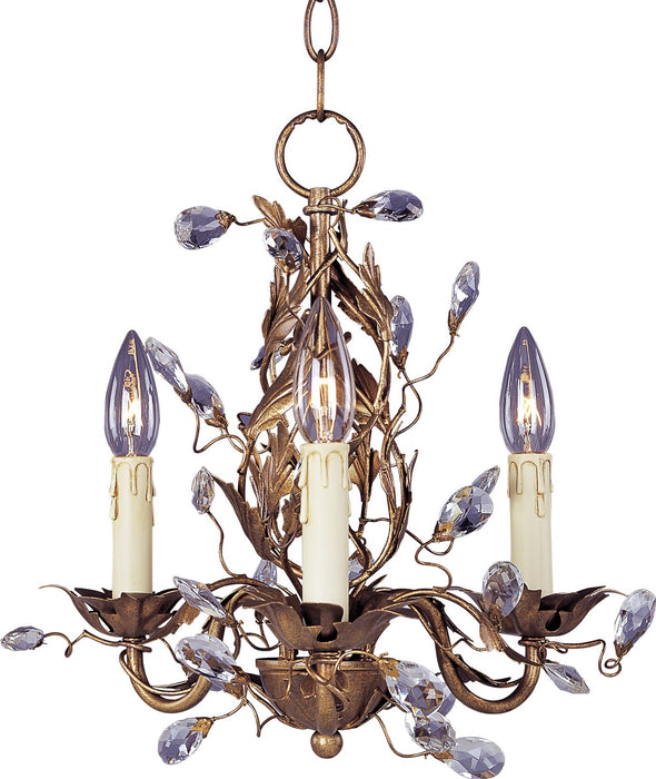 Maxim 2855EG Three Light Chandelier, Etruscan Gold