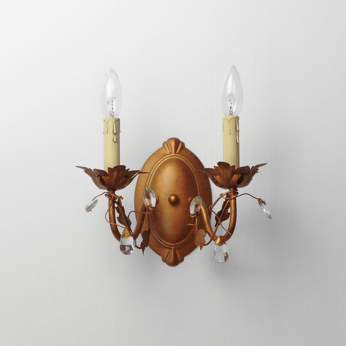 Maxim 2857EG Two Light Wall Sconce, Etruscan Gold