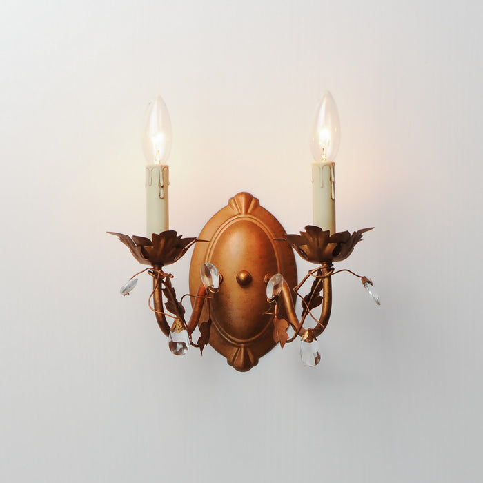 Maxim 2857EG Two Light Wall Sconce, Etruscan Gold