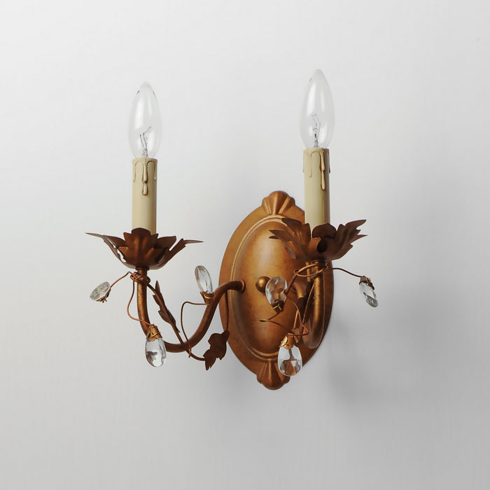 Maxim 2857EG Two Light Wall Sconce, Etruscan Gold
