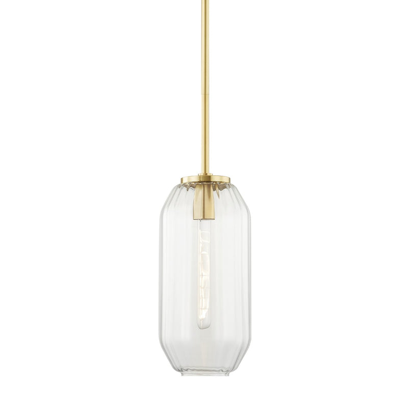 Hudson Valley 1508-AGB One Light Pendant, Aged Brass