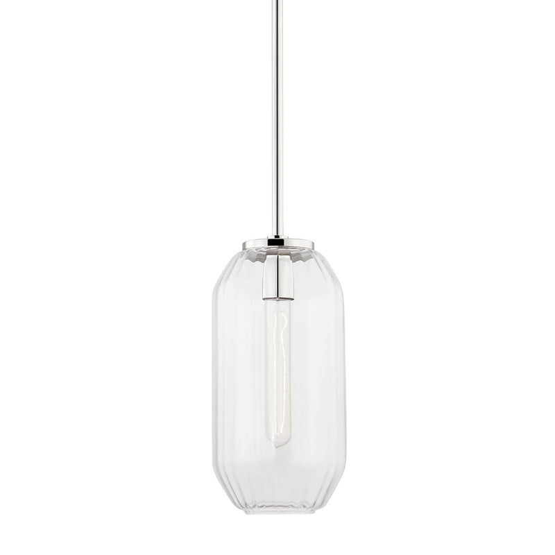 Hudson Valley 1508-PN One Light Pendant, Polished Nickel