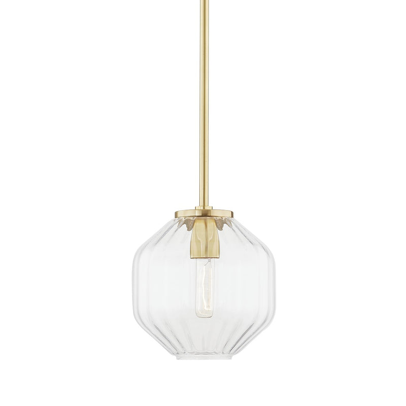Hudson Valley 1509-AGB One Light Pendant, Aged Brass
