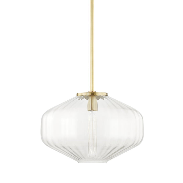 Hudson Valley 1518-AGB One Light Pendant, Aged Brass