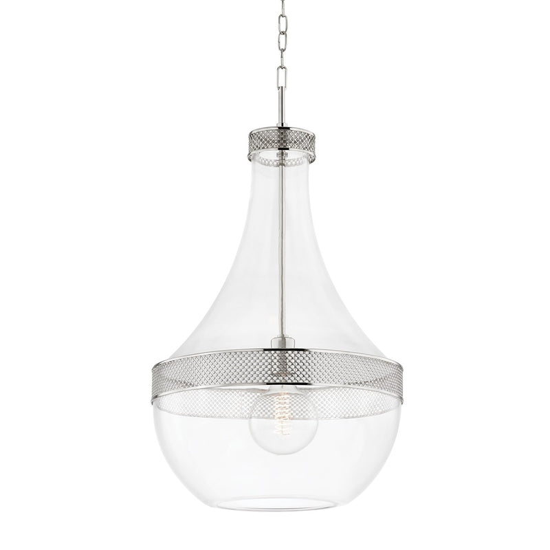 Hudson Valley 1817-PN One Light Pendant, Polished Nickel