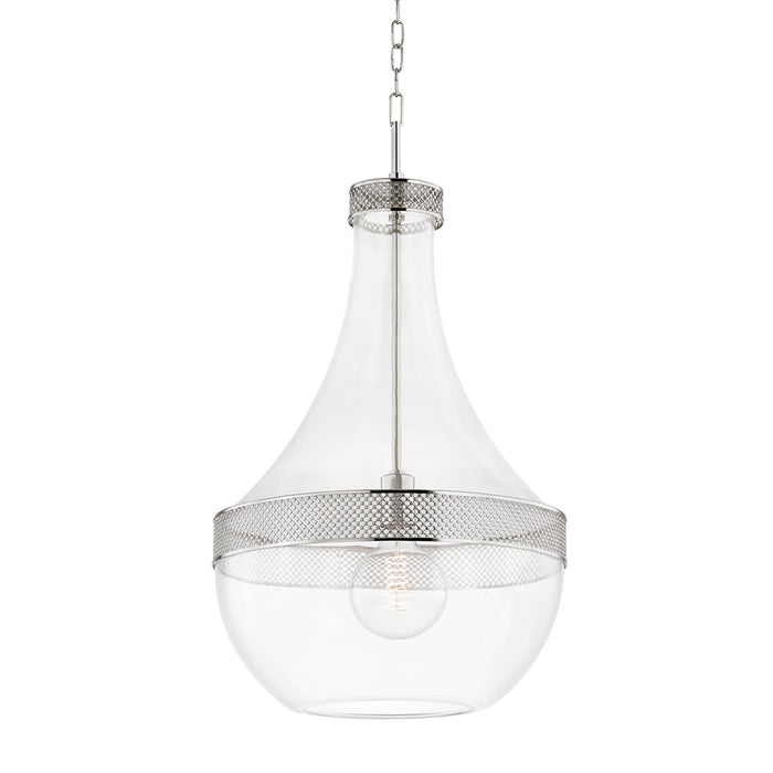 Hudson Valley 1817-PN One Light Pendant, Polished Nickel