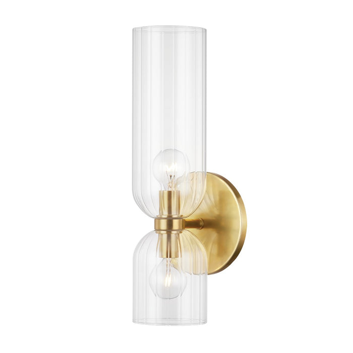 Hudson Valley 4122-AGB Two Light Wall Sconce, Aged Brass
