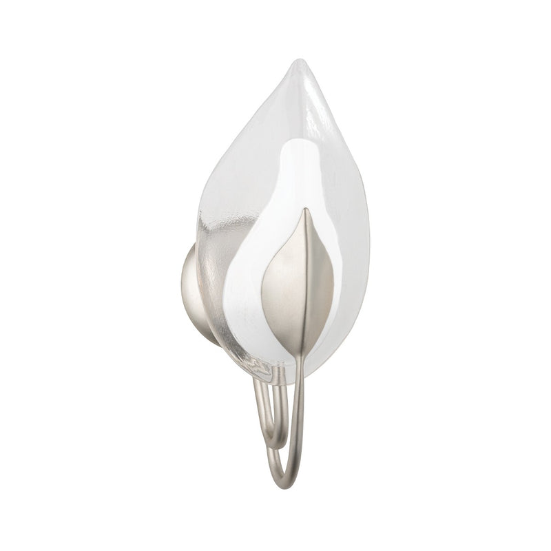 Hudson Valley 4801-SL One Light Wall Sconce, Silver Leaf