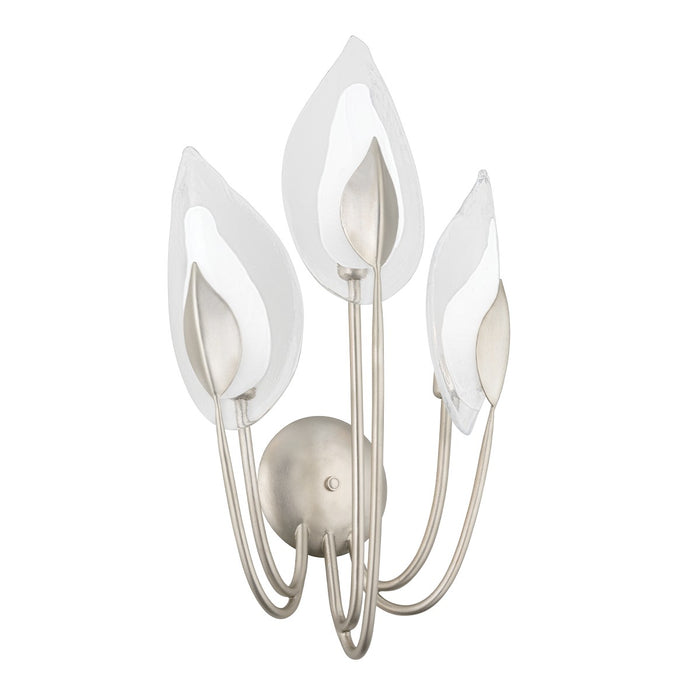 Hudson Valley 4803-SL Three Light Wall Sconce, Silver Leaf