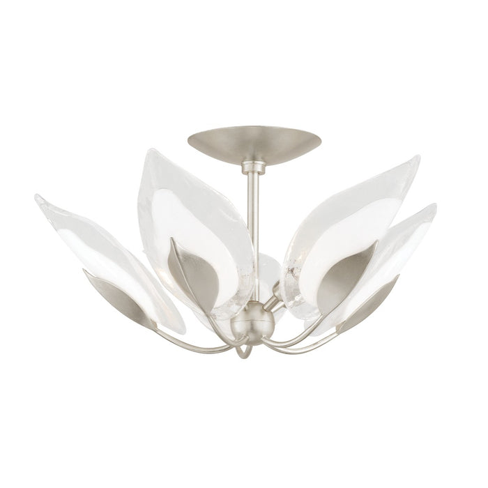 Hudson Valley 4805-SL Five Light Semi Flush Mount, Silver Leaf