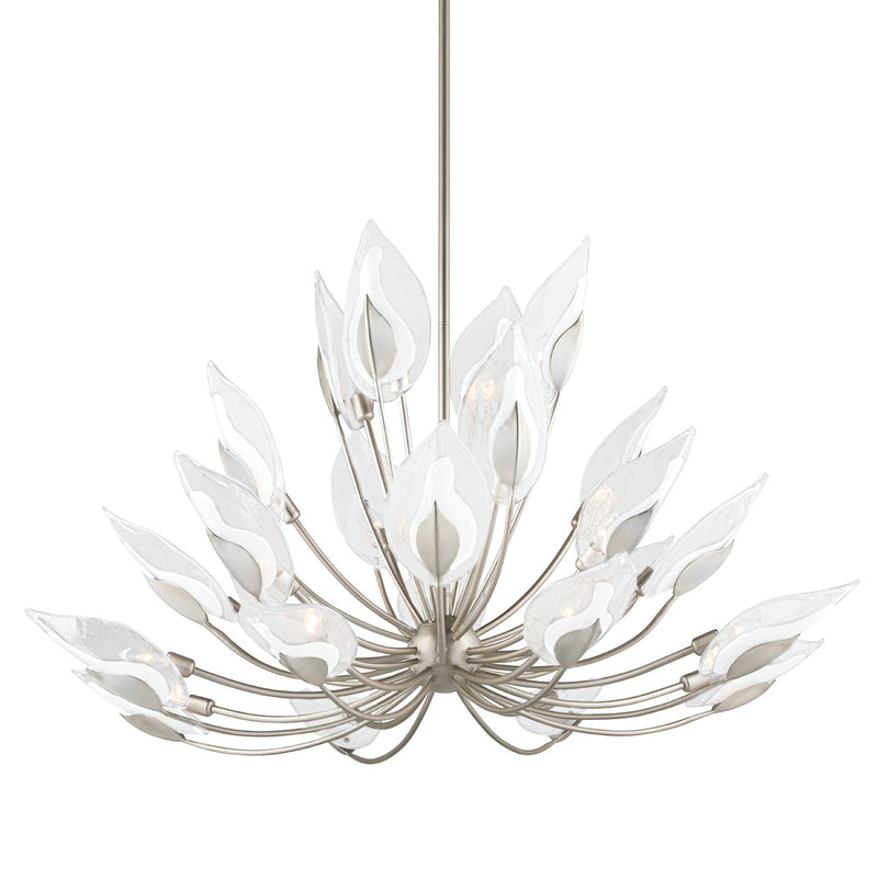 Hudson Valley 4856-SL 24 Light Chandelier, Silver Leaf
