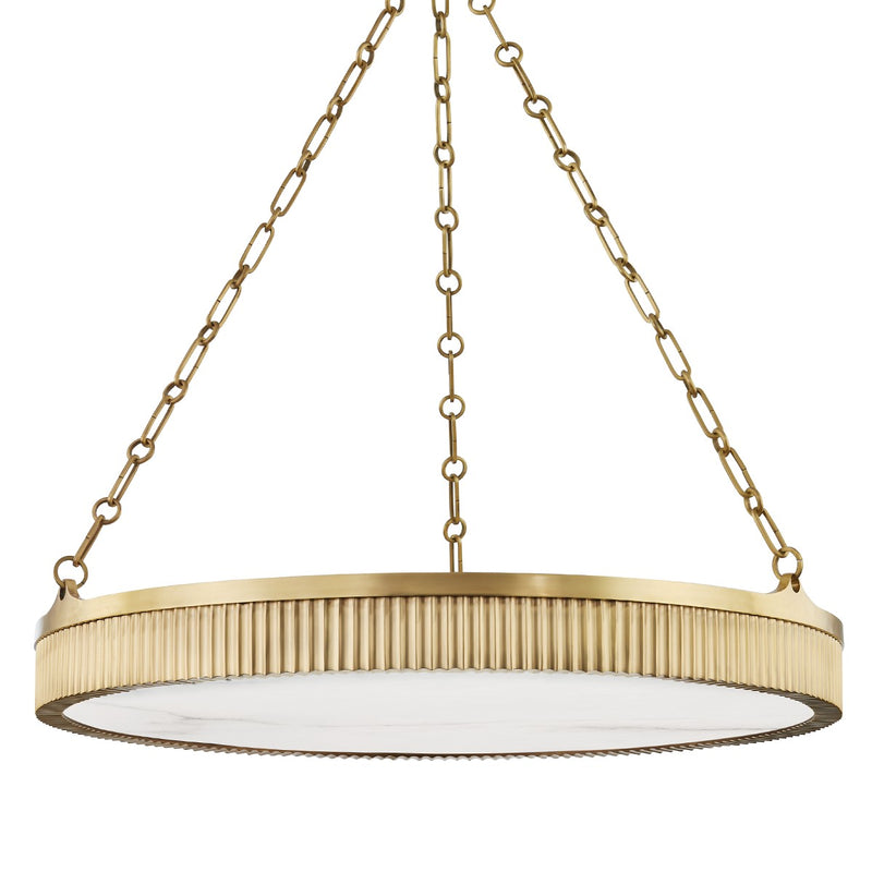 Hudson Valley 532-AGB Eight Light Chandelier, Aged Brass