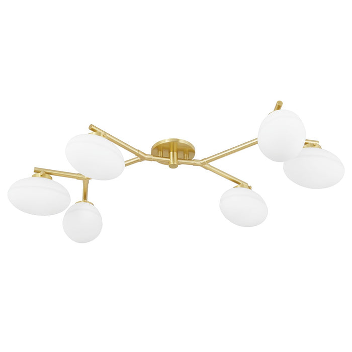 Hudson Valley 5541-AGB Six Light Semi Flush Mount, Aged Brass