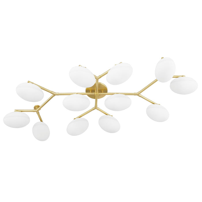 Hudson Valley 5559-AGB 12 Light Semi Flush Mount, Aged Brass