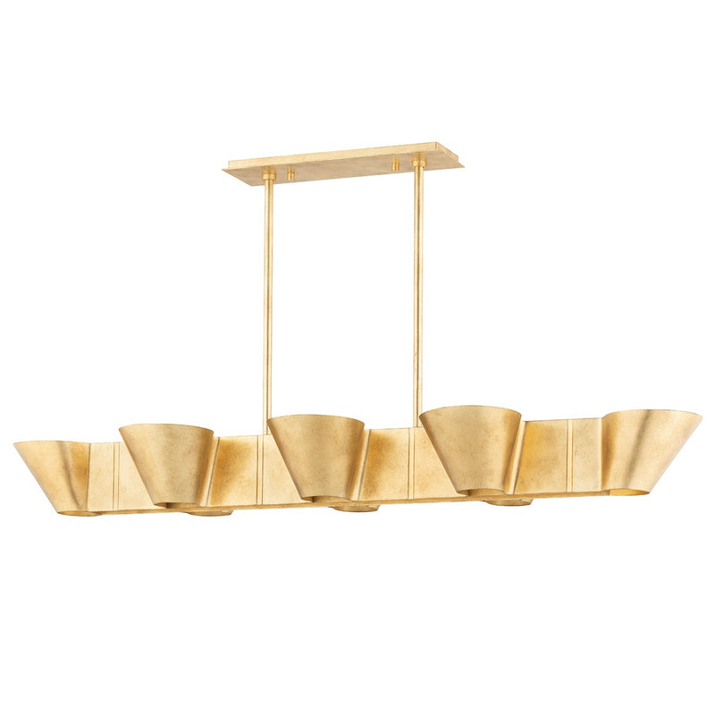 Hudson Valley 5652-VGL Eight Light Island Pendant, Vintage Gold Leaf