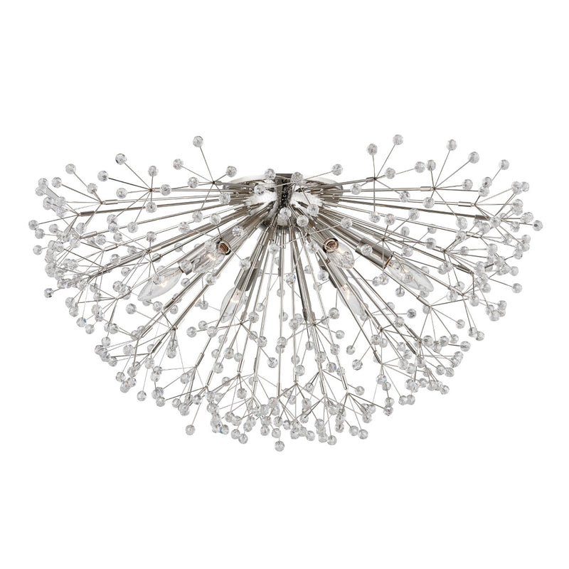 Hudson Valley 6028-PN Six Light Semi Flush Mount, Polished Nickel