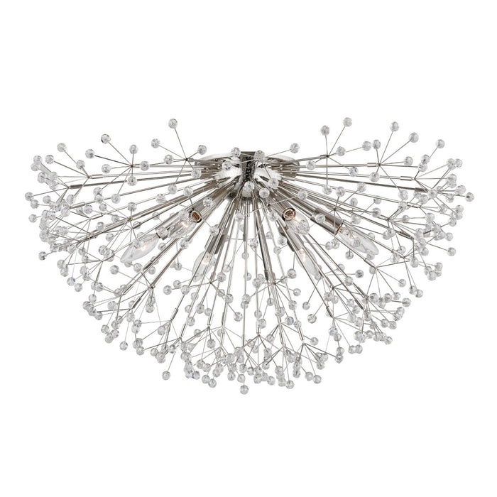 Hudson Valley 6028-PN Six Light Semi Flush Mount, Polished Nickel