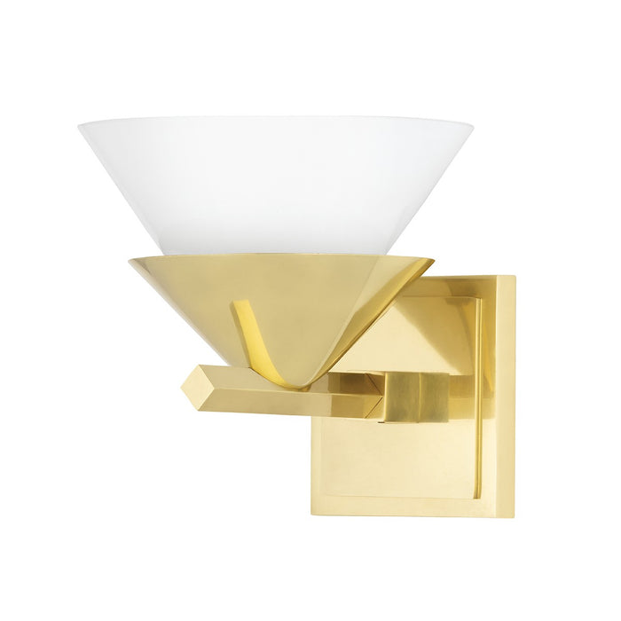 Hudson Valley 6401-AGB One Light Wall Sconce, Aged Brass