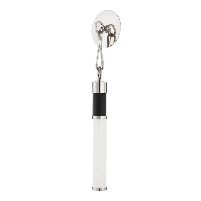 Hudson Valley 7001-PN/BK LED Wall Sconce, Polished Nickel/Black