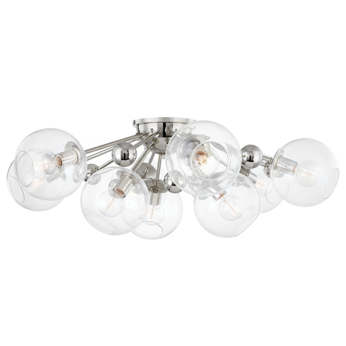 Hudson Valley 8042-PN Nine Light Semi Flush Mount, Polished Nickel