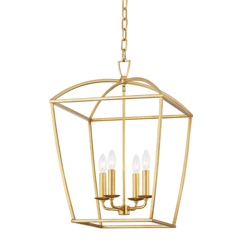 Hudson Valley 8317-GL Four Light Lantern, Gold Leaf